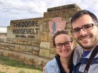 Highway stop at Theodore Roosevelt National Park in North Dakota to view the badlands.