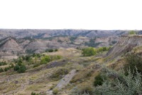 View of the badlands at Theodore Roosevelt National Park in North Dakota.