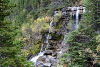 Waterfall on the Lower & Upper Rowe Lake trail in Waterton Lakes National Park.
