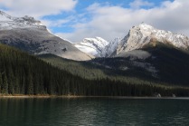 Beautiful views on Maligne Lake in Jasper National Park.