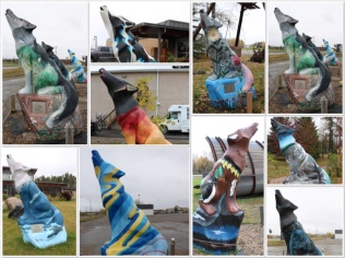Just a few of the some 46ish Spirit Way Wolves - found in and around the city of Thompson; painted by various sponsors.