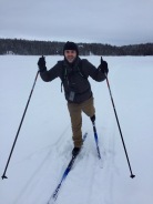 Cross country skiing on Madeline Lake