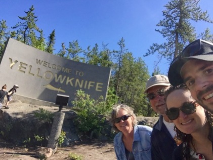 Selfie at the Yellowknife Welcome Sign